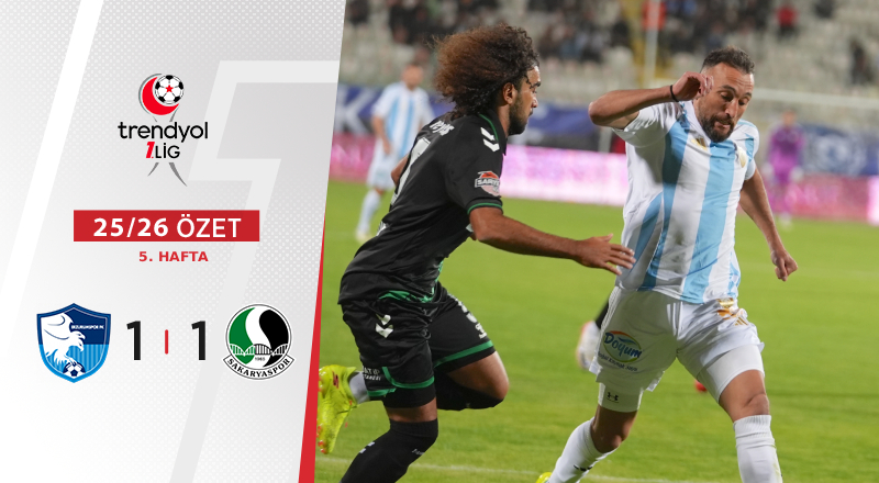 Erzurumspor FK 1-1 Sakaryaspor Maç Özeti